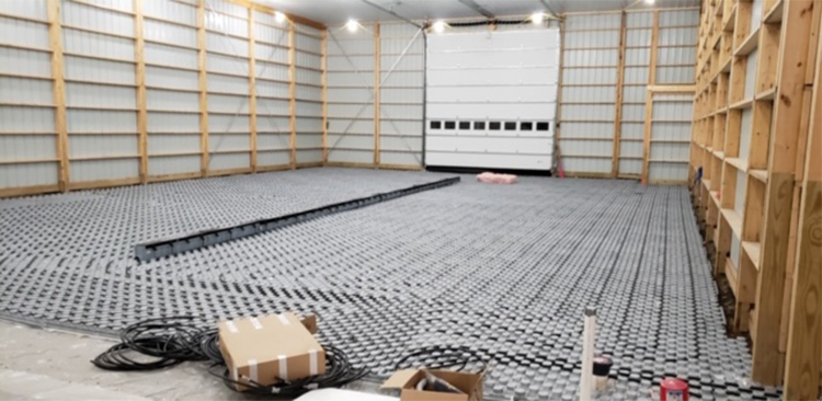radiant heat panels installed with pex tubing example from krell distributing